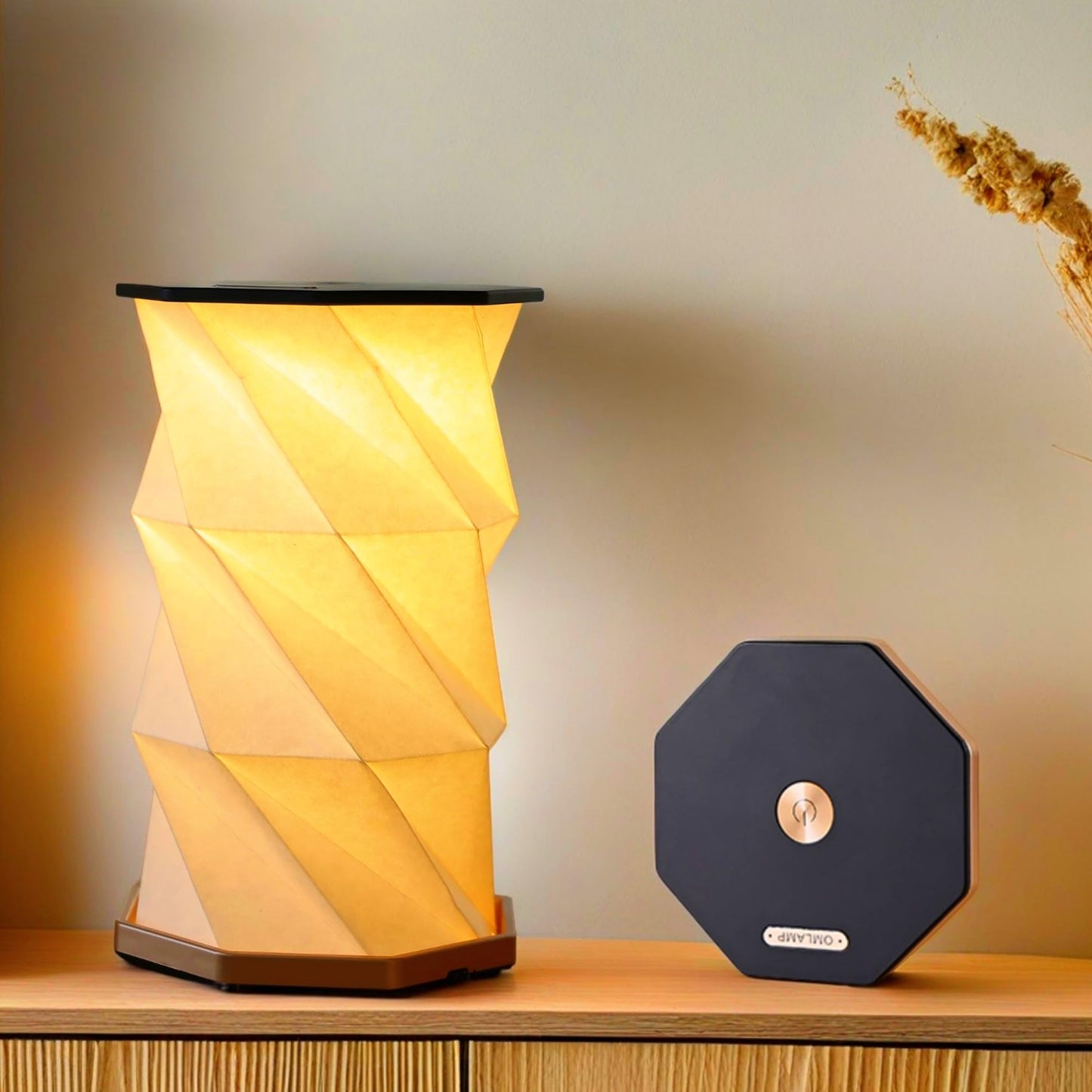 Lampara Nocturna Origami Plegable